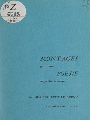 cover image of Montages pour une poésie suggestivo-critique